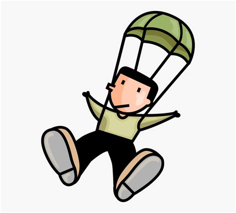 Vector Illustration Of Skydiver Jumps From Plane In Clipart Man Sky