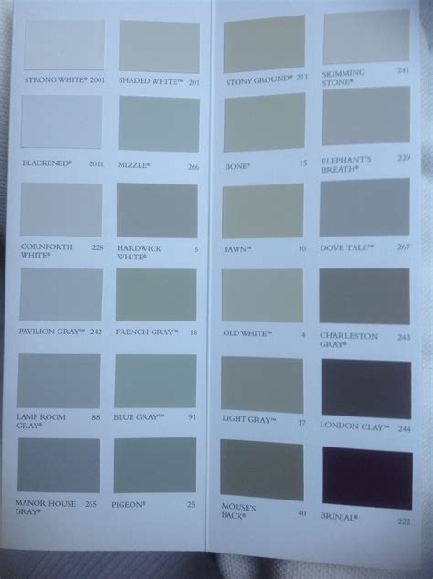 Here S The Farrow Ball Colour Chart That We Were Looking At Xxxxx
