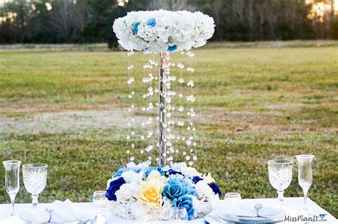 Diy Tall Spring Shower Bling Wedding Centerpiece With A