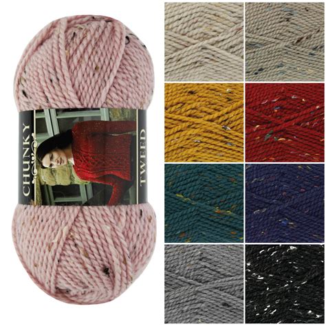 Chunky Tweed Knitting Yarn By King Cole Wool Many Colours 100g