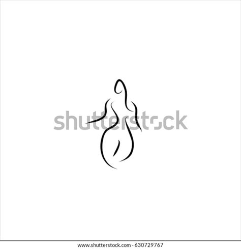 Nude Vector Line Illustration Stock Vector Royalty Free 630729767