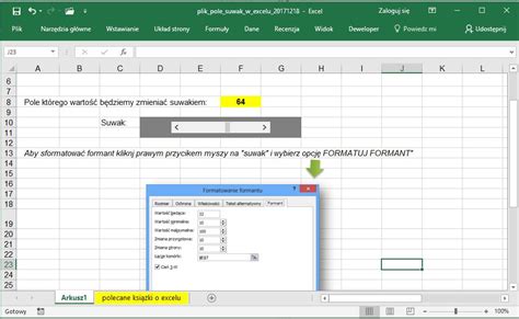 Jak zrobić suwak w Excelu pasek przewijania Jak zrobić w Excelu