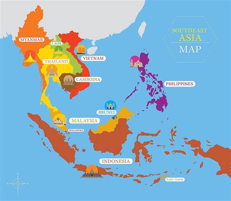 Map Of Southeast Asian Countries World Map