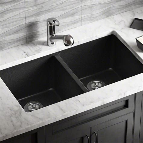 Mr Direct Undermount 325 In X 1863 In Black Double Equal Bowl Kitchen