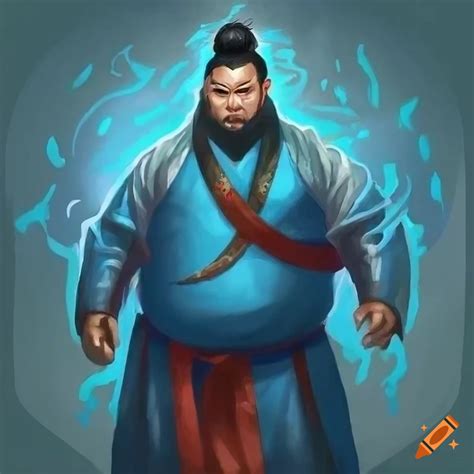 Illustration Of A Majestic Asian Man In Ancient Robes