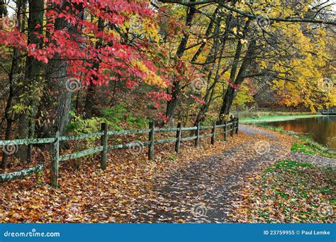 Fence And Path In Autumn Royalty Free Stock Photo Image 23759955