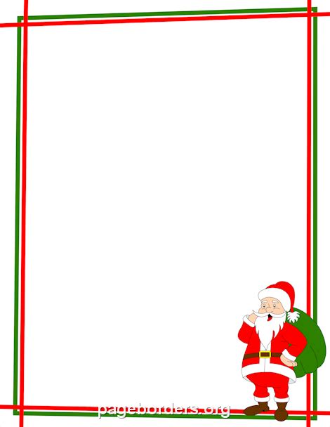 Santa Claus Border Clip Art Page Border And Vector Graphics Cadre