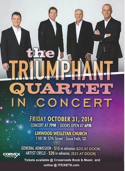 Triumphant Quartet In Concert October 31 At 7pm Southern Gospel News