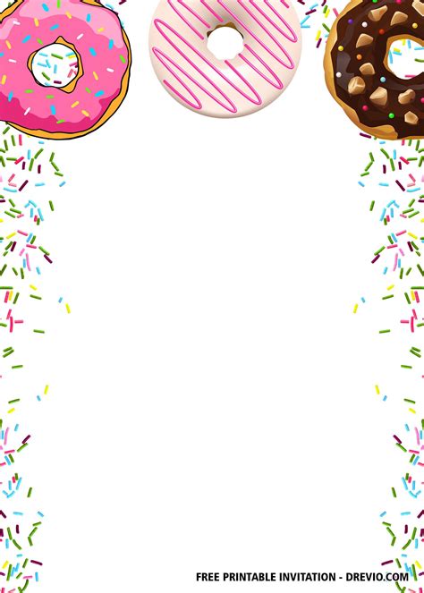 Free Editable Donuts Party Invitation Templates Birthday Party