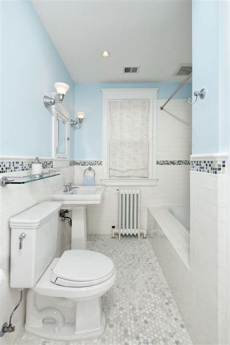 The walls of this bathroom are clad in traditionally dimensioned and colored subway tiles. 16 Beautiful Bathrooms With Subway Tile