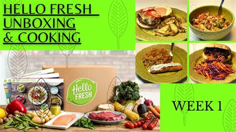 Hello Fresh Week 1 Cooking 4 Dinners Unboxing Review Youtube