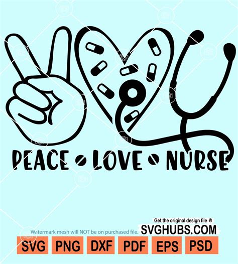 Peace love nurse svg, Peace Love Nursing svg, nursing shirt svg, peace