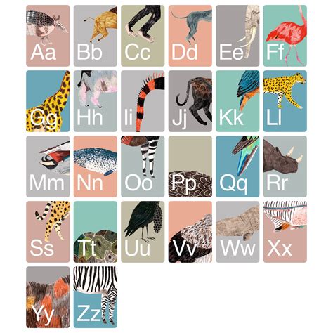 A Z Animal Alphabet Flash Cards Abc Flash Cards Animal Etsy In 2020