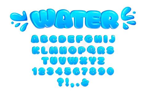 Water Bubble Font Glossy Bubbly Letters Chubby Alphabet And Water