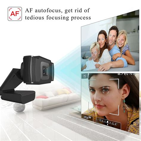 Hd 1080p Webcam Autofocus Web Camera Cam For Pc Laptop Desktop With
