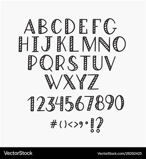 Hand Drawn Simple Fun Lettering Alphabet Vector Image