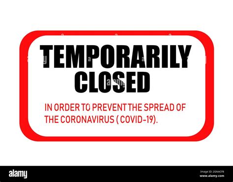 Temporarily Closed Sign Board Temporary Close Message Due To