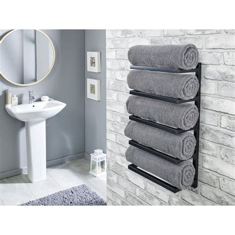 5 Tier Wall Mounted Towel Rack Bathroom Towel Storage Towel Holder