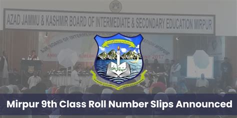Ajk Mirpur Board Announced 9th Class 2023 Roll Number Slips