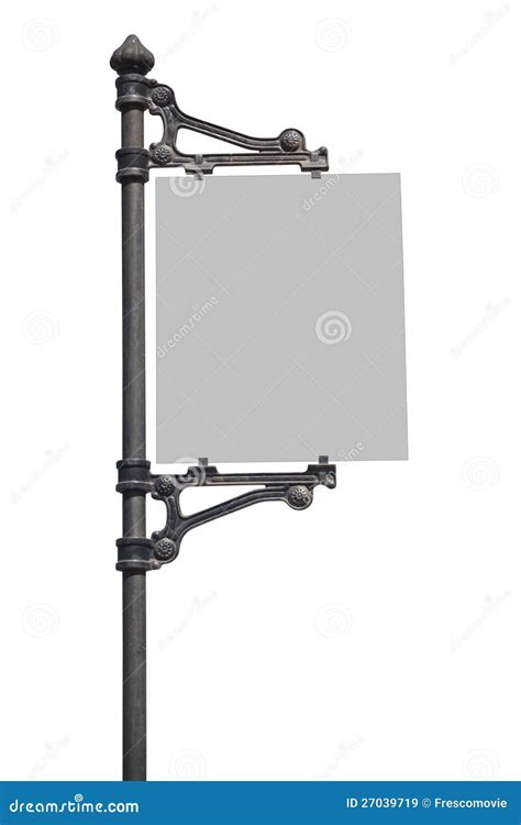 Metal Sign On Street Pole Stock Image Image Of Advertise 27039719