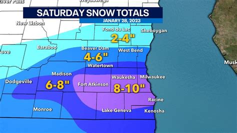 Snowfall Totals From Wisconsin Winter Storm Jan 28 2023