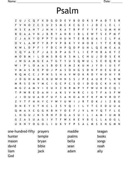 Psalm Word Search WordMint
