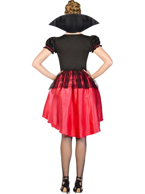 Ladies Red Glamorous Vamp Fancy Dress Costume Halloween Gothic