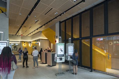 Diners at the times square restaurant can enjoy table service and be treated to burgers from around the worldcredit: A look inside McDonald's new Times Square flagship by Landini Associates - Australian Design Review