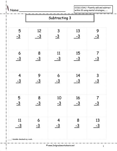 Printable 2nd Grade Math Worksheets Addition And Subtraction Learning