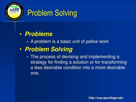 Researching is an essential skill related to problem solving. PPT - Community Oriented Policing Problem Solving ...