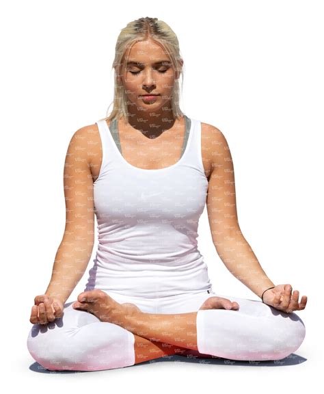 Woman Sitting In A Yoga Pose Vishopper