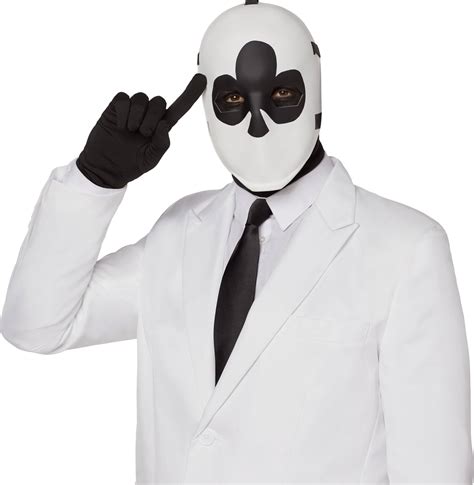 Fortnite High Stakes Club Mask Whiteblack One Size Wearable Costume