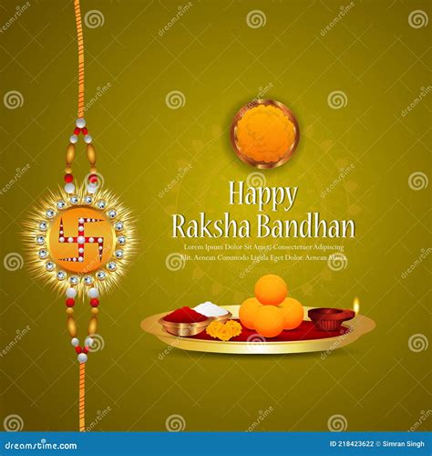 Happy Raksha Bandhan Celebration Greeting Card With Creative Realistic