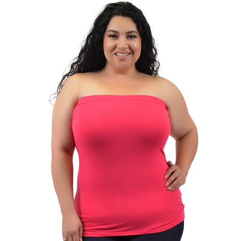 Plus Size Cotton Strapless Tube Top Tube Top Tops Long Tube Top
