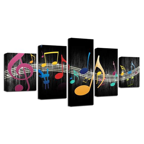 Colorful Music Notes Canvas Wall Art Artistic Pod