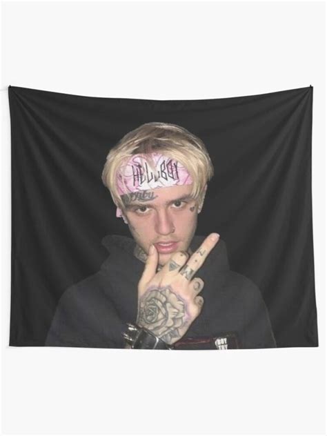 Lil Peep Picture Of Him Giving The Finger Tapestries Wall Etsy
