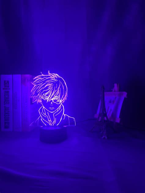 Anime My Hero Academia Shoto Todoroki Face Design Led Night Light Lamp