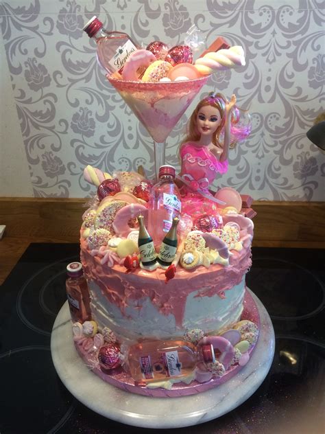 Funny Drunk Barbie 21st Birthday Cake
