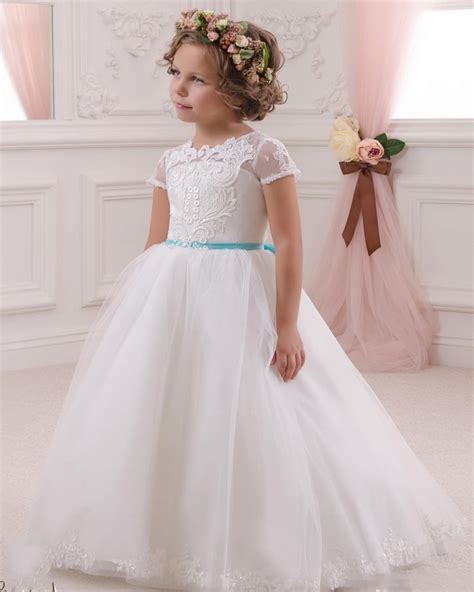 Find the perfect wedding dress for your big day. 2017 Vintage White Lace Flower Girls Communion Dresses ...