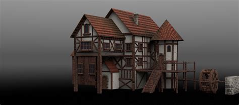 3d Asset Stylised Water Mill Cgtrader