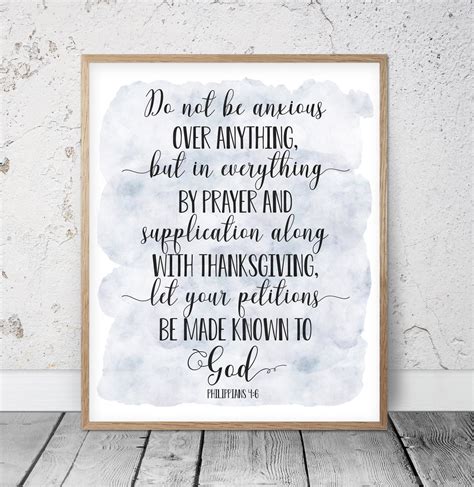 Do Not Be Anxious Philippians 46 Bible Verse Printable Wall Etsy