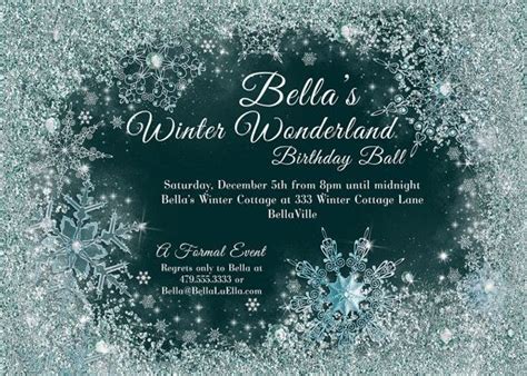 Frozen Winter Wonderland Party Winter Snowflake Ball Invitation