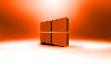 Download Wallpapers Windows 10 Orange Logo Creative Os Orange