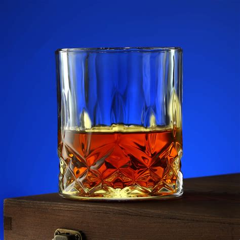 Whiskey Glasses Set Of 4 Extra Large Old Fashioned Glass Set With 4 Slate Coasters In Premium