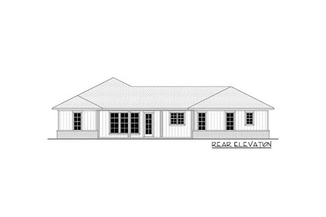 One Story New American Ranch House Plan With Board And Batten Siding