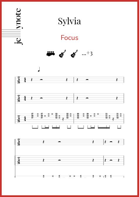 focus sylvia bass and guitar sheet music jellynote