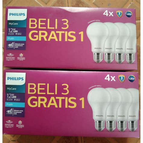 Jual Philips Lampu Led Bulb My Care 12w Multipack Beli 3 Gratis 1 Kota