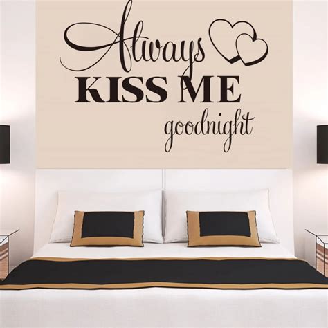 Home And Living Wall Decals And Murals Always Kiss Me Goodnight Wall Quotes Sayings Words Lettering