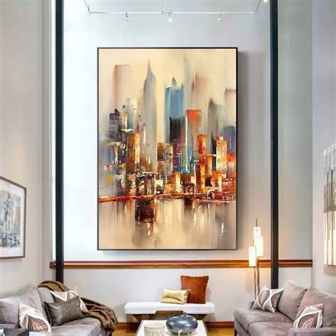 Large Original Abstract City Painting Urban Art Painting Etsy