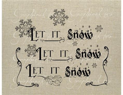 Let It Snow Calligraphy Snowflakes Instant By Graphicalstwo